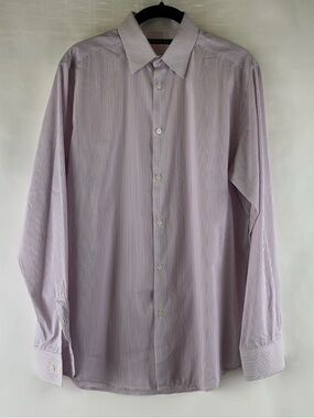 THEORY Purple Stripe Sylvain Button Down Shirt 15-32/33